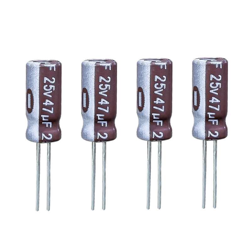 خازن الکترولیت 47 میکروفاراد 25 ولت آکسبوم مدل TEC-4725 بسته 4 عددی