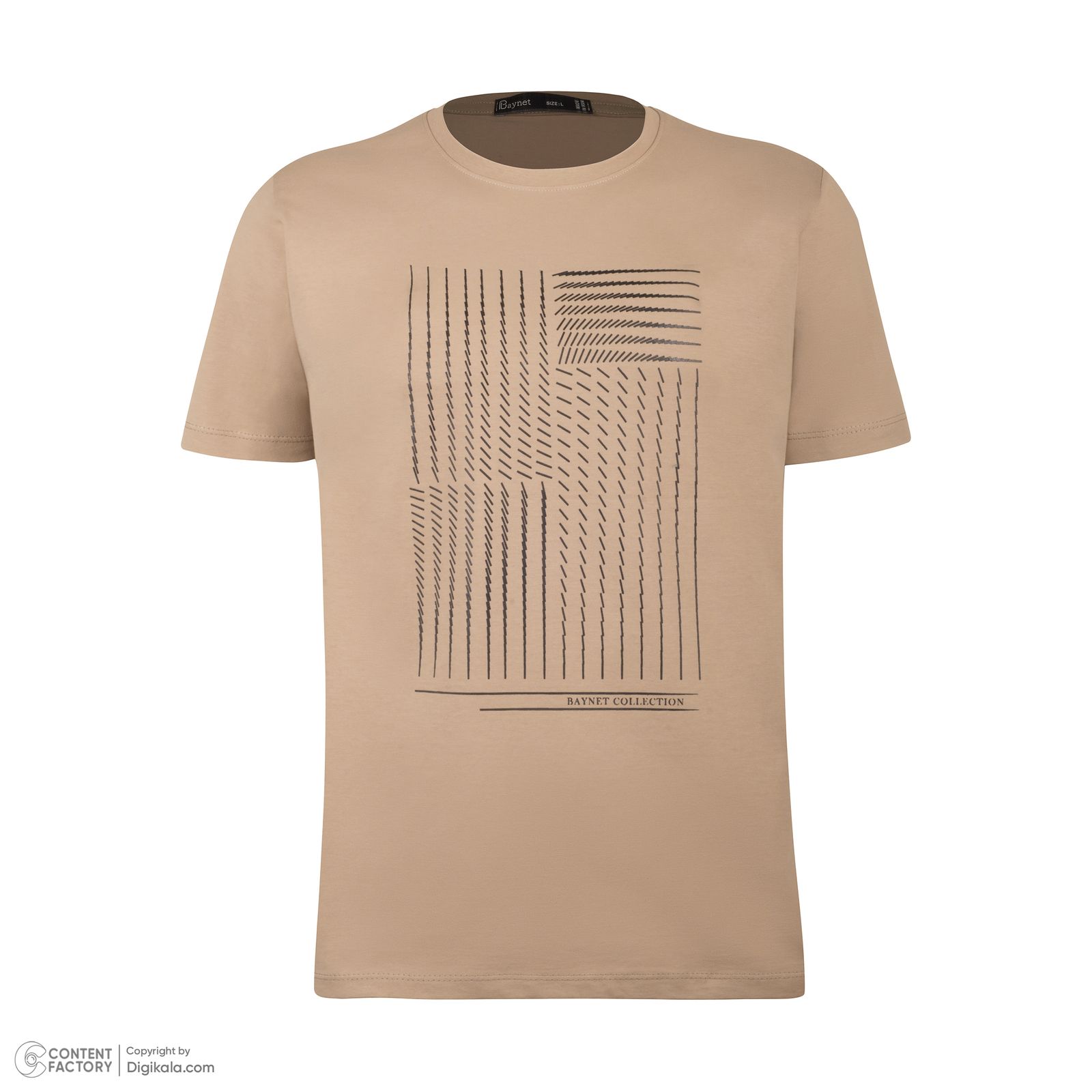 تی شرت آستین کوتاه مردانه باینت مدل 766-3 رنگ کرم -  - 3