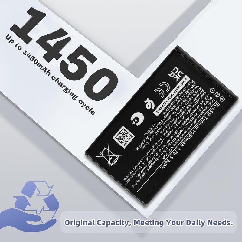 باتری موبایل مدل BL-L5H ظرفیت 1450 میلی آمپر ساعت مناسب برای گوشی موبایل نوکیا 105 / 110 / 150 4G