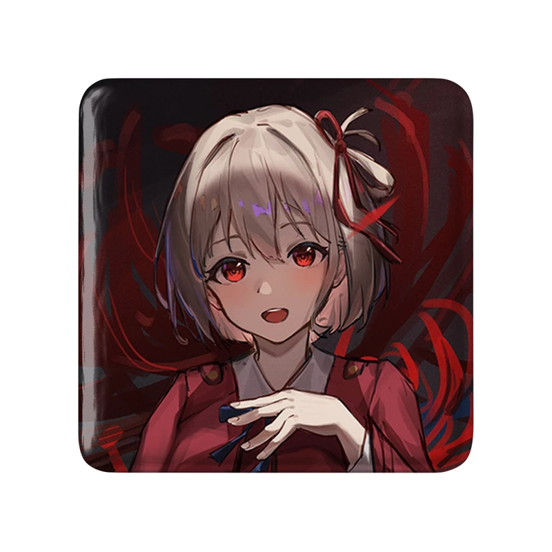 مگنت خندالو طرح چیساتو انیمه لیکوریس ریکویل Lycoris Recoil  مدل مربعی کد 23065