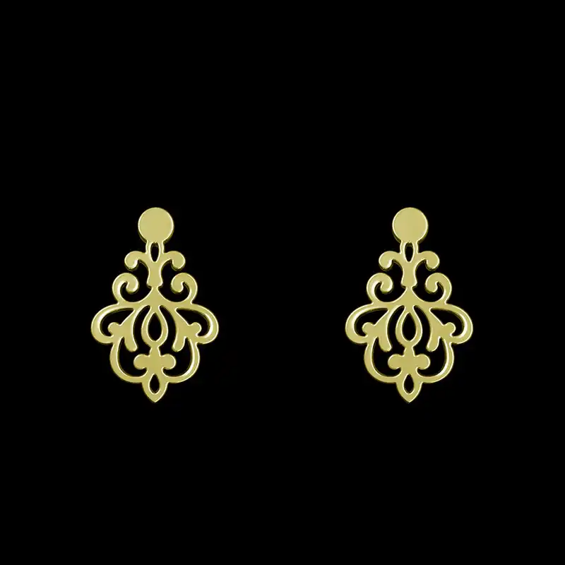 گوشواره طلا 18 عیار زنانه مدوپد مدل هندسی کد GA1-15098
