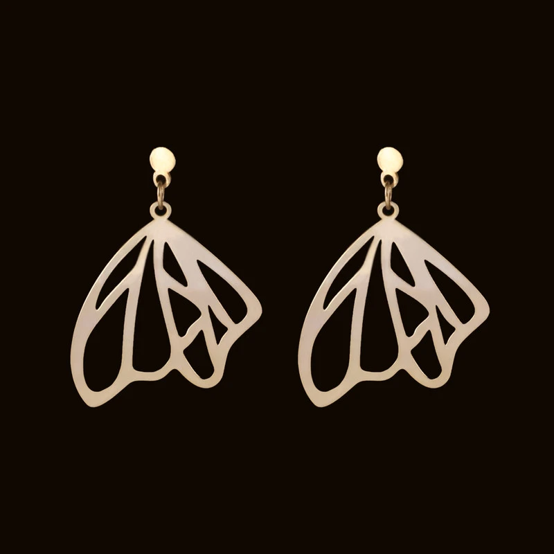 گوشواره طلا 18 عیار زنانه الن نار مدل پروانه LN10009