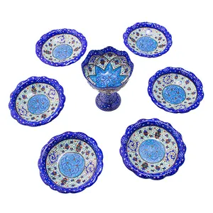 مجموعه ظروف هفت سین 7 پارچه مدل میناکاری DS1400