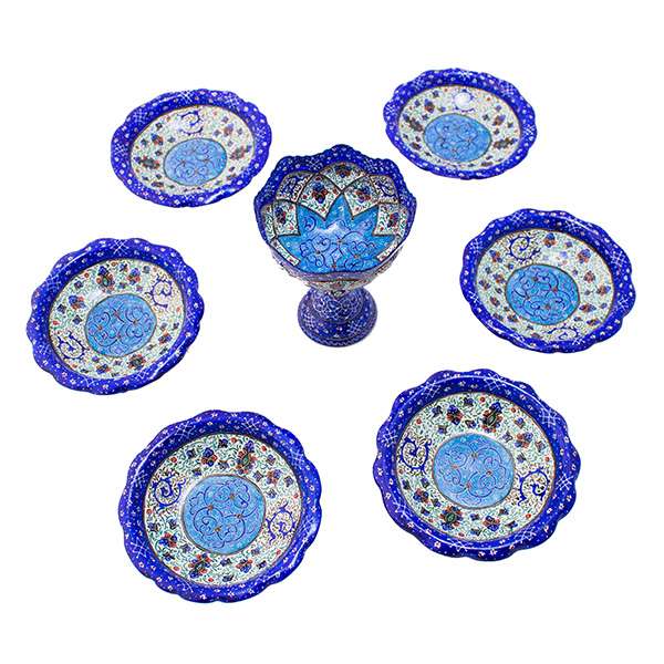 مجموعه ظروف هفت سین 7 پارچه مدل میناکاری DS1400