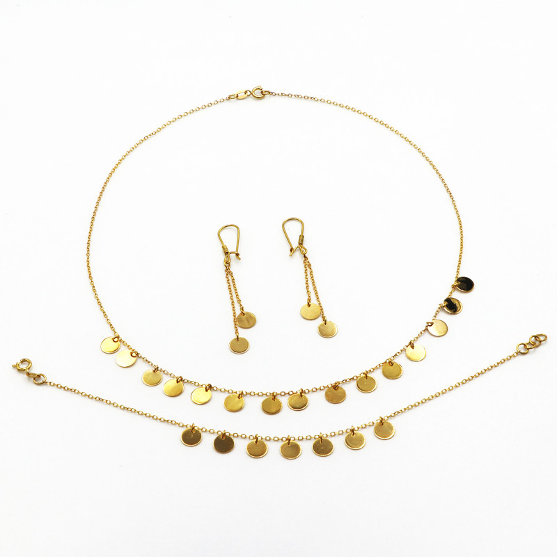 نیم ست طلا 18 عیار زنانه مدل پولکی نیم ست طلا 18 عیار زنانه مدل پولکی