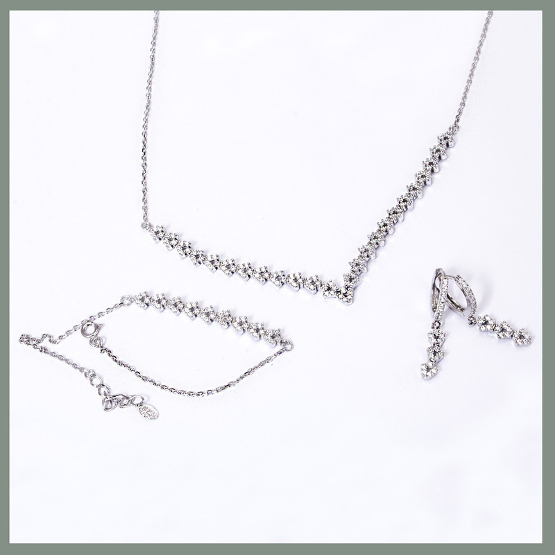 نیم ست نقره زنانه مدل GTA-682