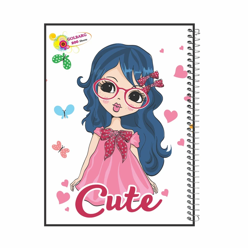 دفتر مشق 200 برگ گلبرگ طرح دخترانه کد 500019