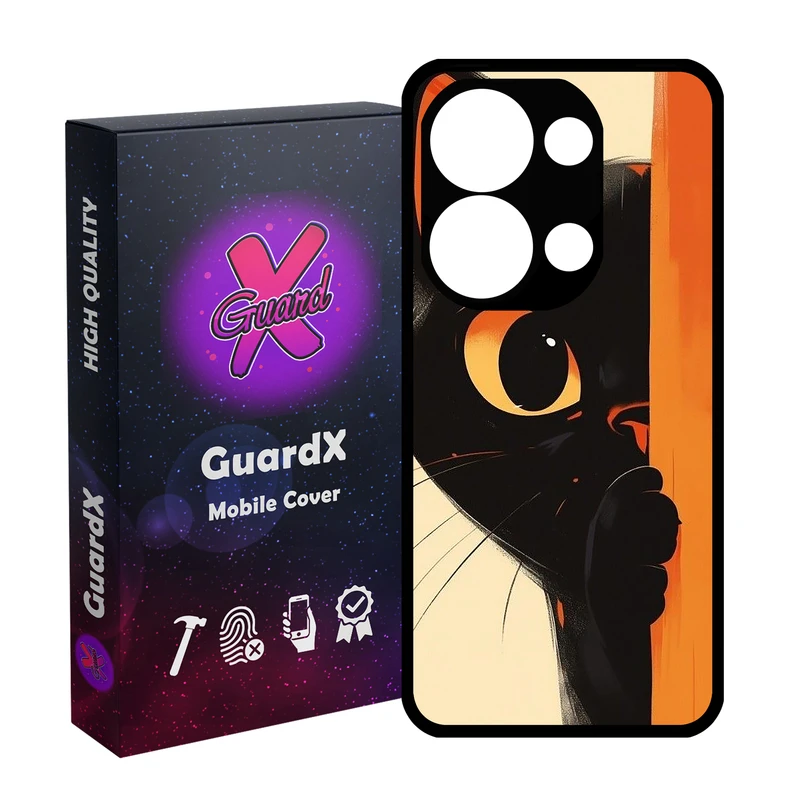 کاور گارد ایکس طرح گربه مدل  Glass10730 مناسب برای گوشی موبایل شیائومی Redmi Note 13 Pro 4G / Poco M6 Pro 4G