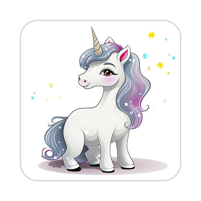 زیر لیوانی کاکتی طرح اسب تک شاخ و یونیکورن مدل mp32822