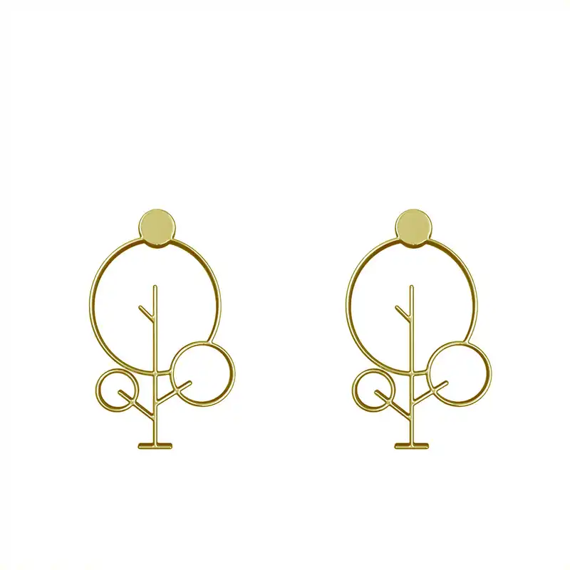 گوشواره طلا 18 عیار زنانه مدوپد مدل درخت کد GA1-15818