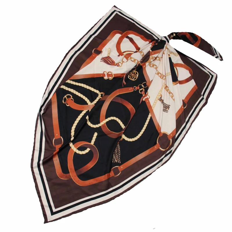 روسری زنانه آنالیا مدل ابریشم توییل دور دست دوز بهاری کد 3033