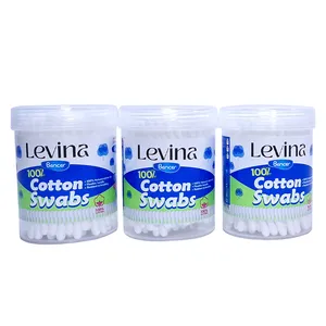 گوش پاک کن لوینا مدل Cotton Swabs سه بسته 100 عددی