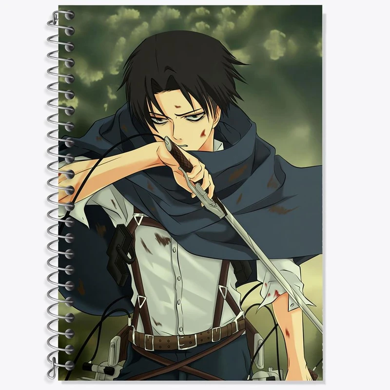 دفتر لغت 50 برگ خندالو مدل لیوای آکرمن انیمه اتک آن تایتان Attack on Titan کد 11025