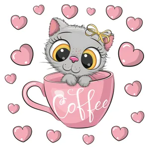 استیکر دیواری کودک تُکتم مدل گربه کد 04 مجموعه 17 عددی