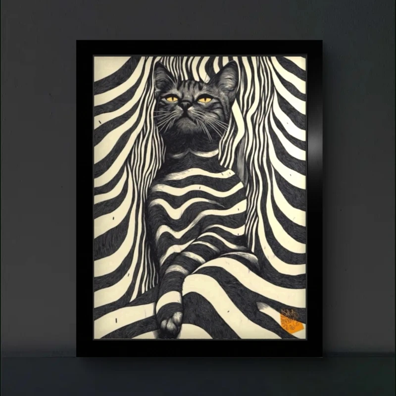 تابلو مدل دکوراتیو طرح گربه کد M10