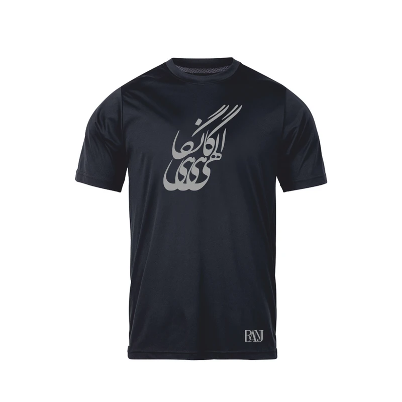 تی شرت آستین کوتاه مردانه رانژ مدل  الهی گاهی نگاهی 998-23RA06 رنگ مشکی