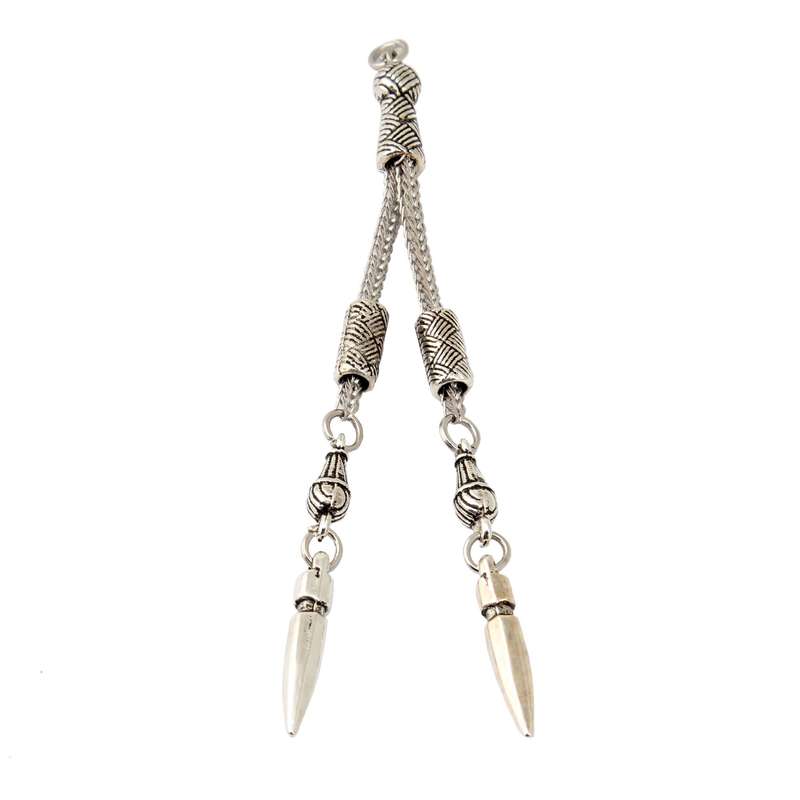 آویز نقره بازرگانی میلادی مدل تسبیح آبکاری فانتزی کد T_323