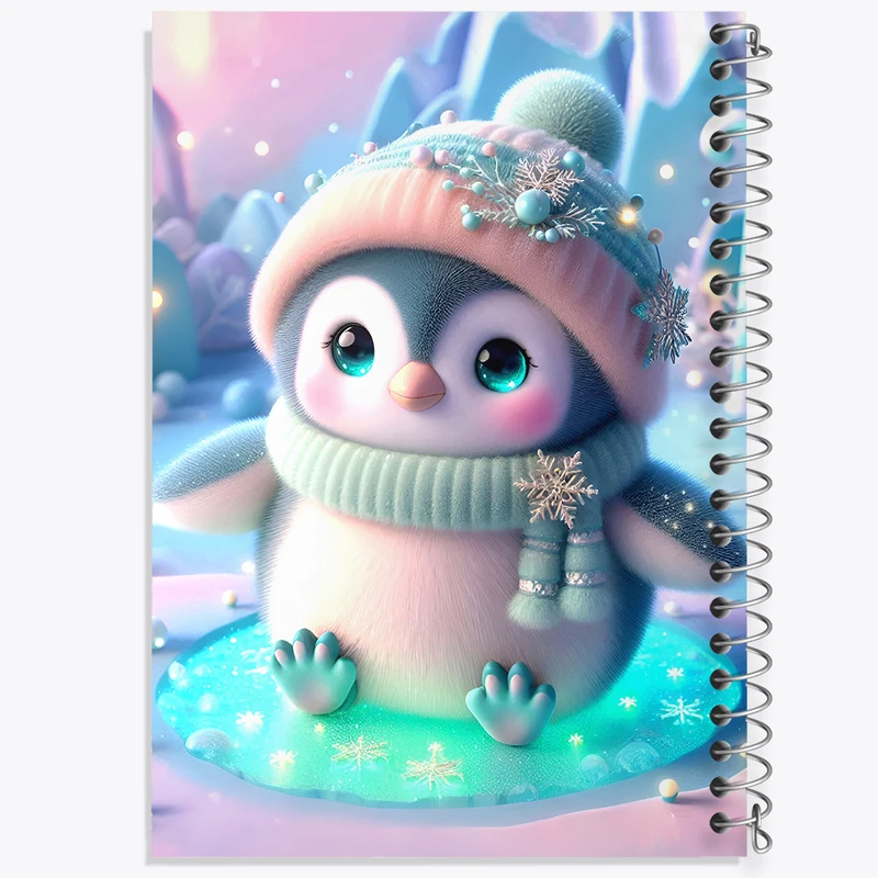 دفتر شطرنجی 50 برگ خندالو طرح پنگوئن کیوت کد F5363