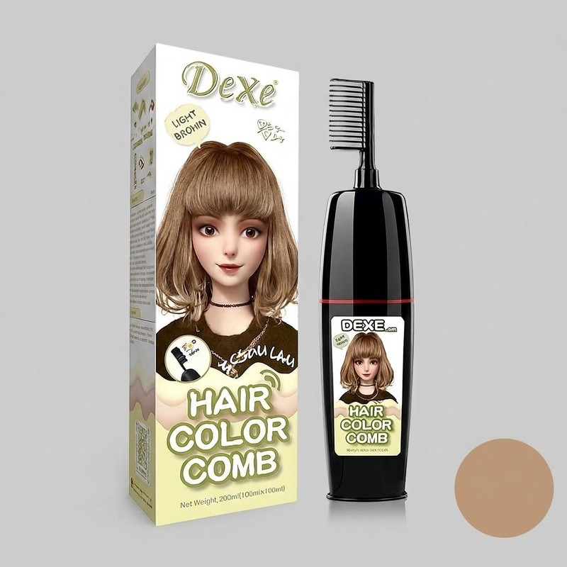 فوم رنگ مو موقت دکسی مدل Comb حجم 200 میلی لیتر رنگ قهوه ای روشن