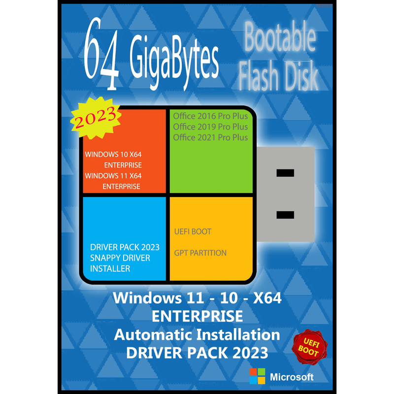 سیستم عامل Windows 11 10 Ent. UEFI X64 Driver Pack 2023 Office 2016-19-21 نشر مایکروسافت