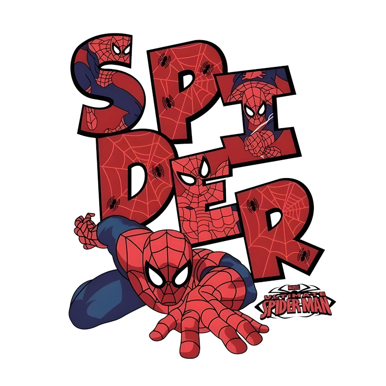 استیکر پارچه و لباس پاد آفرین مدل کارتونی مرد عنکبوتی کد S3626