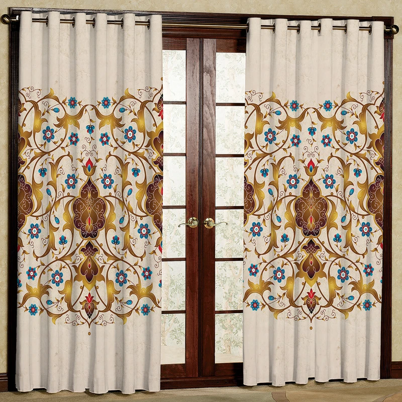  پرده مدل مخمل  طرح دار پانچی کد 100 سایز 140x280 سانتی متر