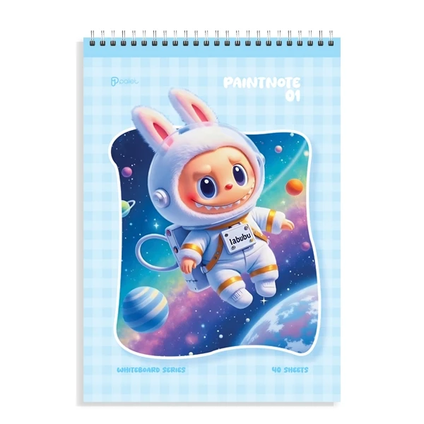 دفتر نقاشی 40 برگ مدل لبوبو پشت وایت برد کد 01 پالت