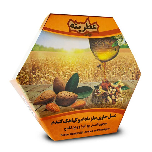 عسل حاوی مغز بادام و گیاهک گندم عطرینه -120 گرم