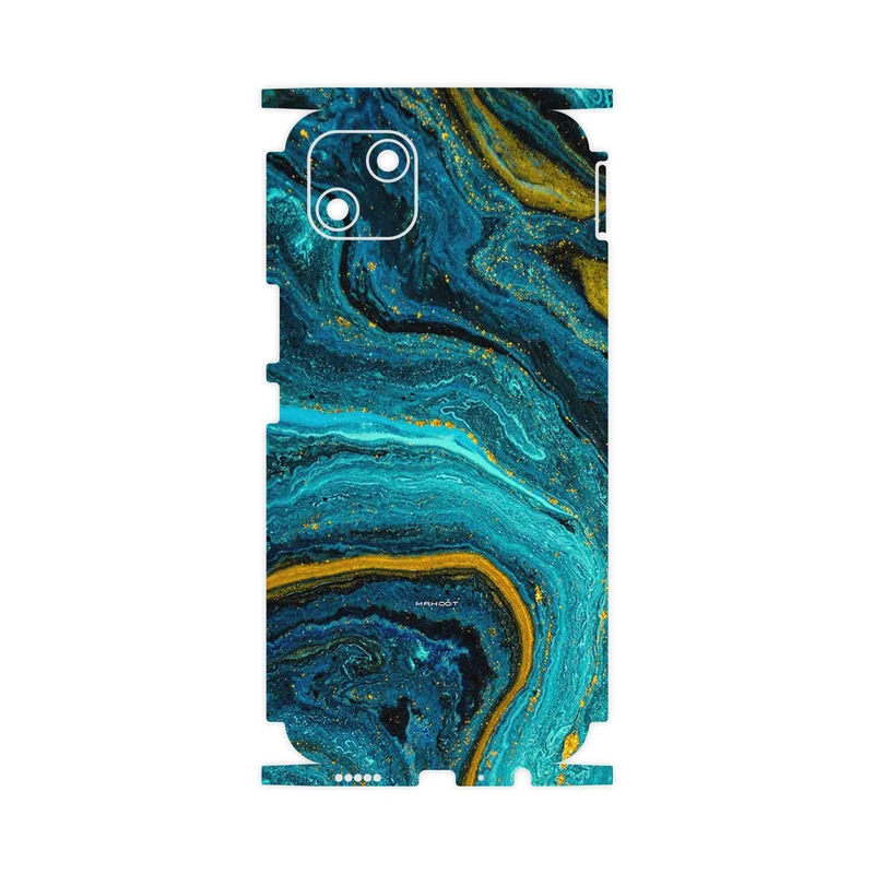 برچسب پوششی ماهوت مدل Turquoise marblewith golden streaks-FullSkin مناسب برای گوشی موبایل ویکو T10