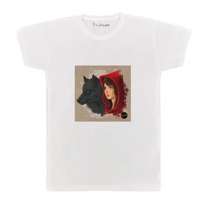 تی شرت آستین کوتاه بچگانه پرمانه طرح شنل قرمزی کد pmt.6250