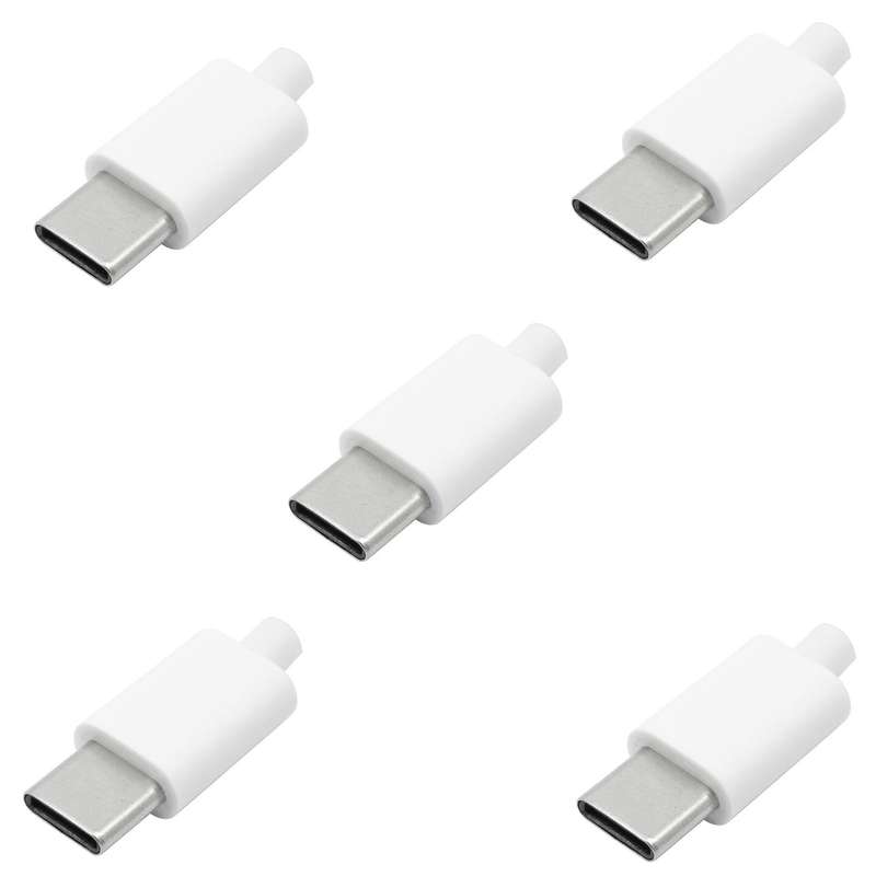 سوکت نری USB-C مدل 4Pin-white بسته 5 عددی