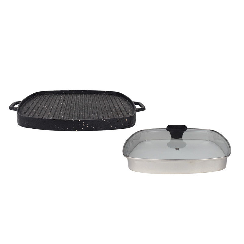 تابه گریل مدل مربع کد UN-6009 سایز 30