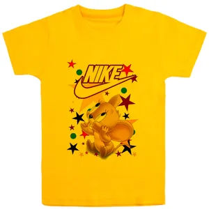 تی شرت آستین بلند دخترانه مدل موش D176 رنگ زرد