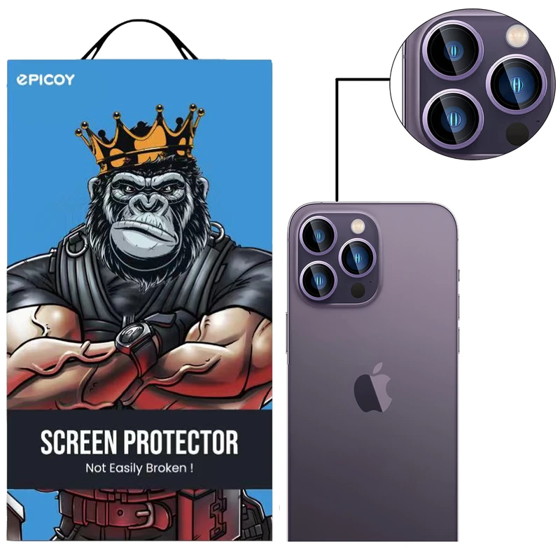 محافظ لنز دوربین اپیکوی مدل HD-ColorLenz مناسب برای گوشی موبایل اپل Iphone 14 Pro Max / 14 Pro