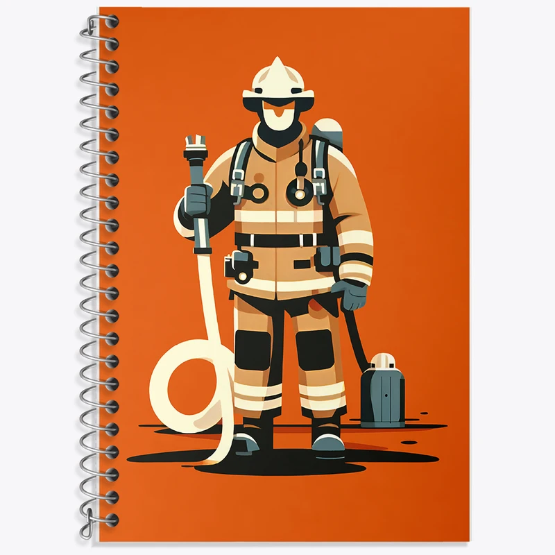 دفتر زبان 50 برگ خندالو مدل سه خط طرح آتش نشان کد F8003