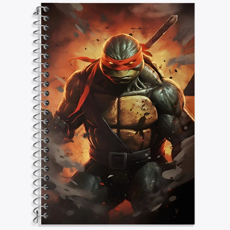 دفتر زبان 50 برگ خندالو مدل دو خط طرح لاکپشت های نینجا کد F6937