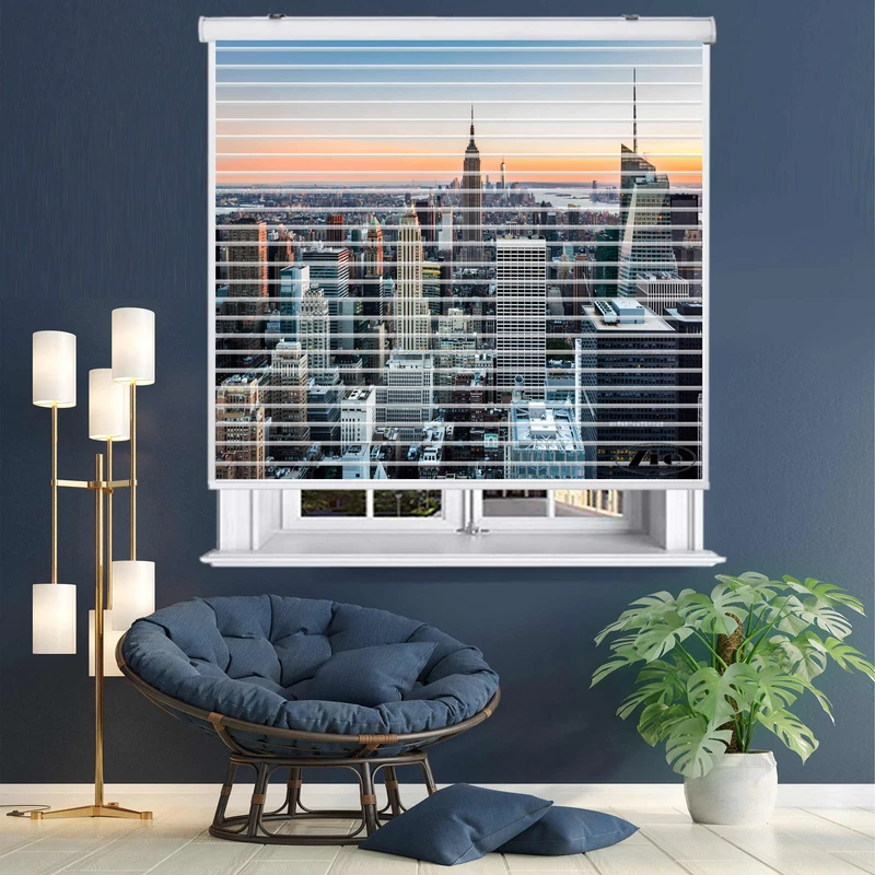 پرده زبرا زیو مدل سیلوئت C-2035 سایز 150x150 سانتی متر