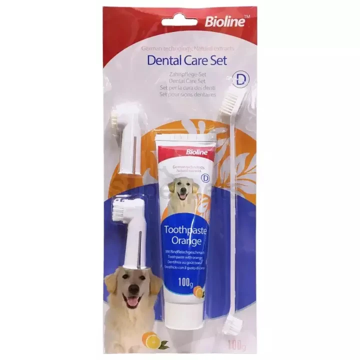 مسواک و خمیردندان سگ بایولاین مدل Or_100 حجم ۱۰۰ میلی لیتر