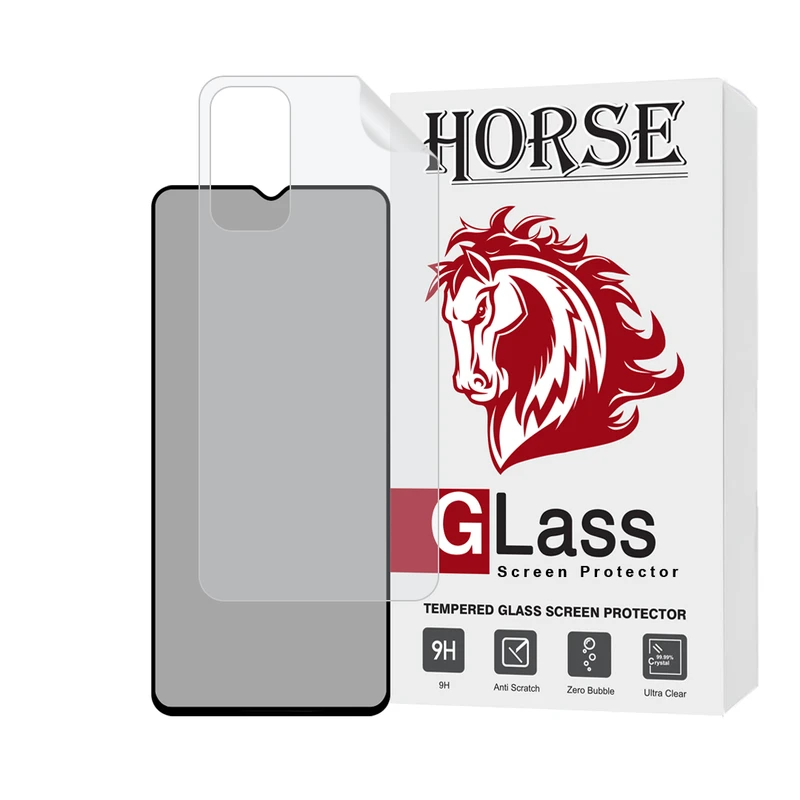 محافظ صفحه نمایش حریم شخصی هورس مدل FULLPRIVNANOH مناسب برای گوشی موبایل سامسونگ Galaxy F13 4G / M13 4G / F23 5G / M23 5G به همراه محافظ پشت گوشی