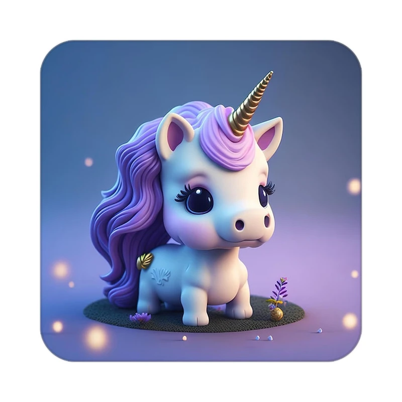 زیر لیوانی کاکتی طرح اسب تک شاخ و یونیکورن مدل mp31849