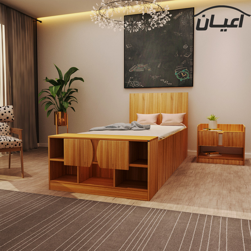 تخت خواب یکنفره اعیان مدل FH418 سایز 90x200 سانتی متر