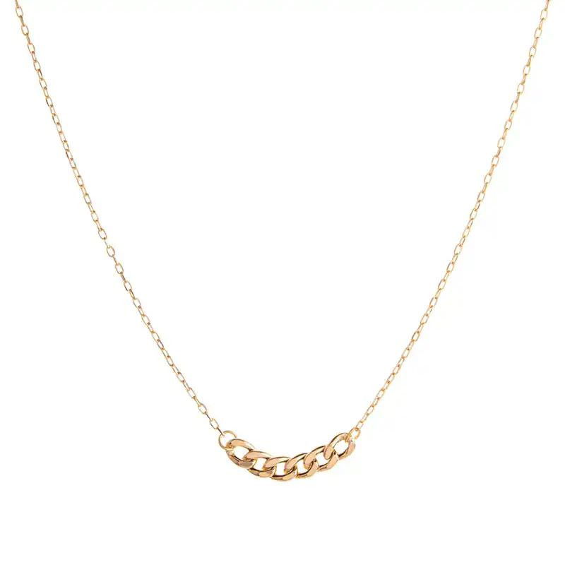 گردنبند طلا 18 عیار زنانه با زنجیر حلقهای (فلامینگو) گالری قو طلایی مدل تریتا