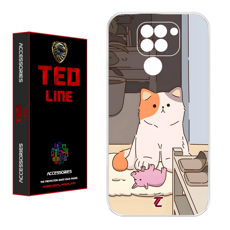 کاور تدلاین طرح گربه کد 1192 مناسب برای گوشی موبایل شیائومی Redmi Note 9