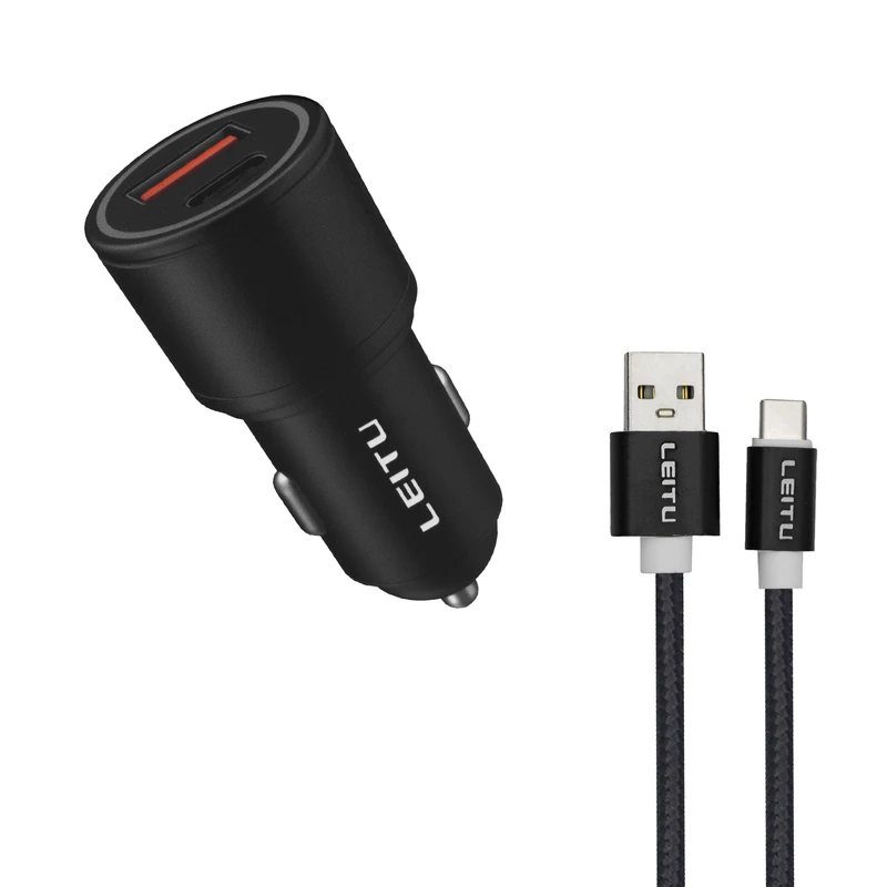 شارژر فندکی 45 وات لیتو مدل C9 به همراه کابل تبدیل USB-C