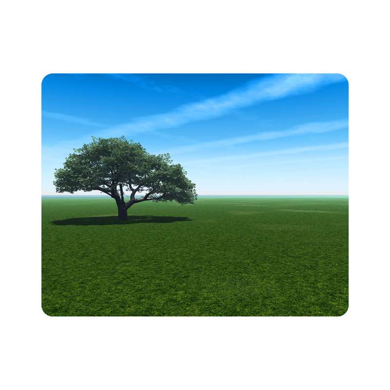 ماوس پد اطلس آبی طرح درخت و سبزه و آسمان مدل T7041