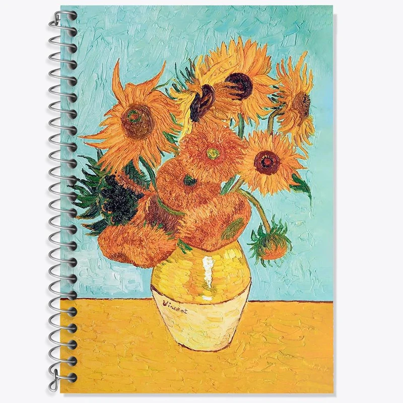 دفتر لغت 50 برگ خندالو مدل گل های آفتابگردان ونگوگ کد 3730