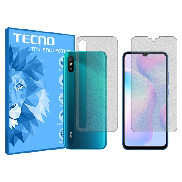 محافظ صفحه نمایش مات تکنو مدل Resistant مناسب برای گوشی موبایل شیائومی Redmi 9i به همراه محافظ پشت گوشی