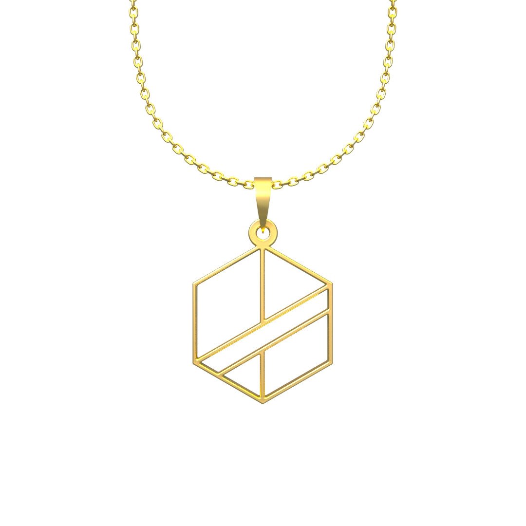 گردنبند طلا 18 عیار زنانه مدوپد مدل هندسی کد F3-1-1079