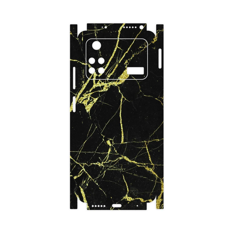 برچسب پوششی ماهوت مدل Graphite-Gold-Marble-FullSkin مناسب برای گوشی موبایل شیائومی Poco M4 Pro 4G