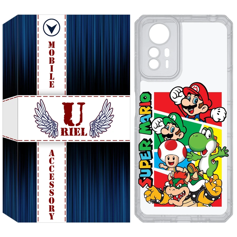 کاور یوریل مدل Clear کد 76 طرح ماریو مناسب برای گوشی موبایل شیائومی Redmi Note 12S